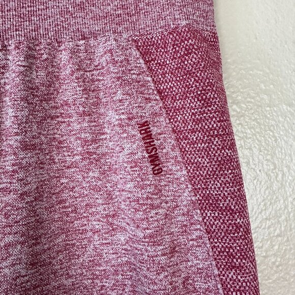Gymshark Flex Leggings Workout Athletic High Rise Marled Red Women's Medium - Picture 2 of 7